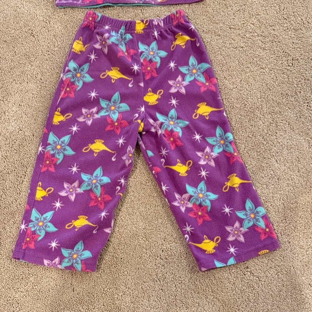 Disney Jasmine Kids Pajama Set - Teal and Purple. EUC. Soft. Comfortable. - Picture 14 of 14